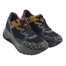 Cargar imagen en el visor de la galería, Zapatilla Combinada en Piel Igi&CO 6168300 Negra-Gris-Camel