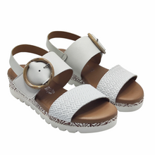 Cargar imagen en el visor de la galería, Sandalia de Cuña y Piel VALERIA´S 1975 Blanca