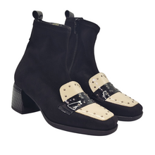 Cargar imagen en el visor de la galería, Botín Licra y Tacón D´CHICAS 4740 Negro/Beige