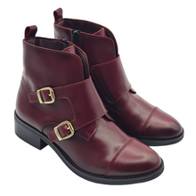 Cargar imagen en el visor de la galería, Botín Piel Hebillas Funchal 36006 Granate