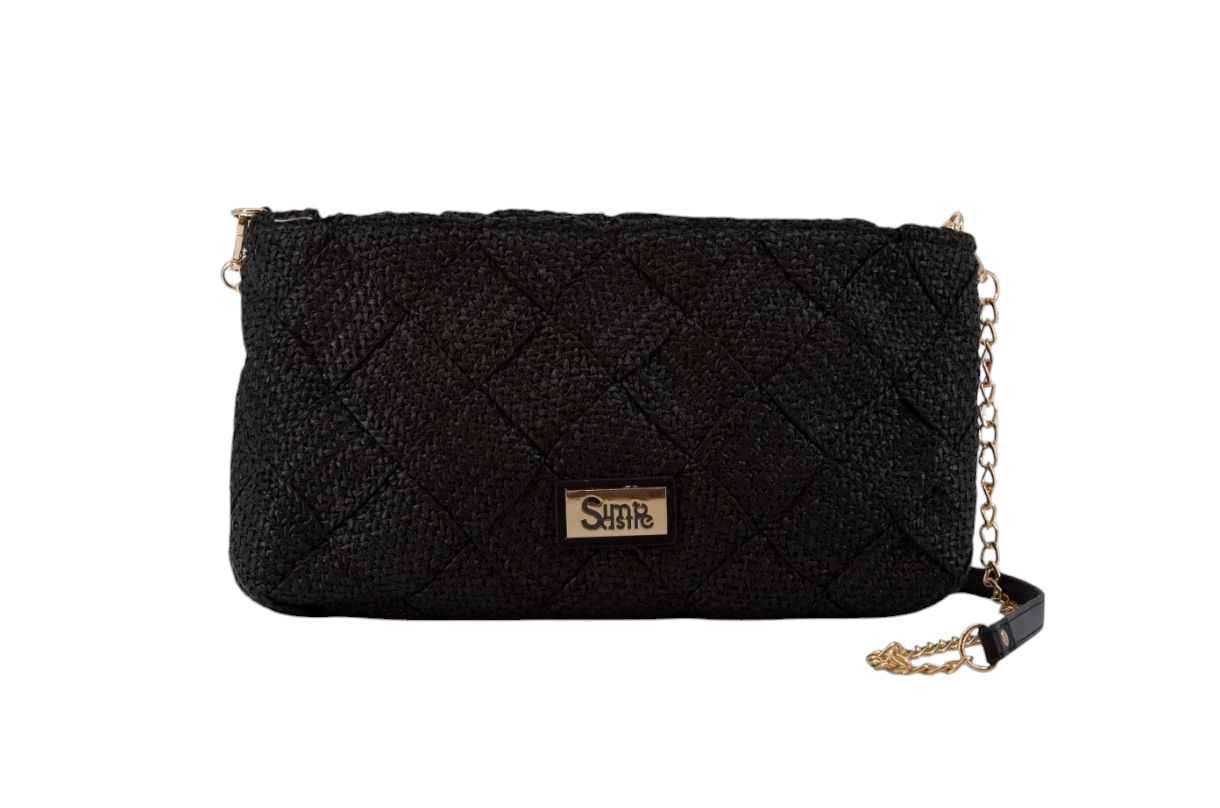 Clutch Rafia SIMOSASTRE S2045 Zhoe Negro