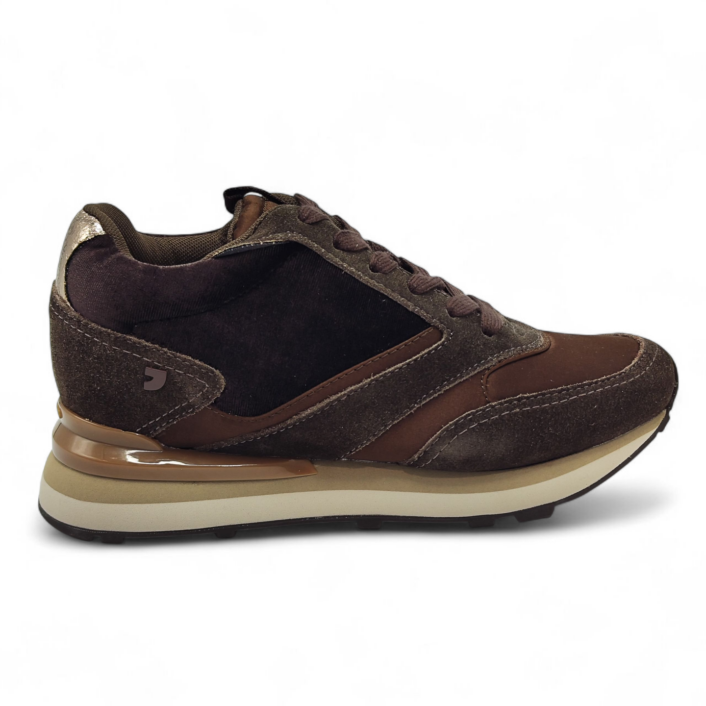 Zapatilla piel y tela Gioseppo 77024 Landfall Marrón Chocolate