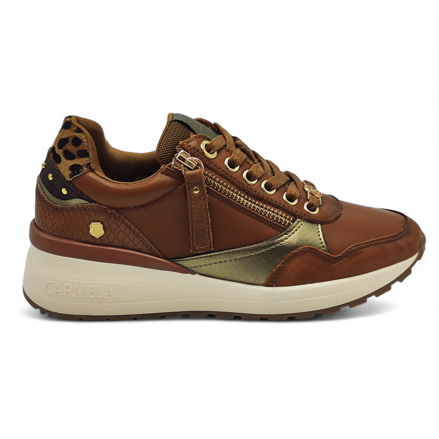 Zapatilla piel Carmela 162442 camel