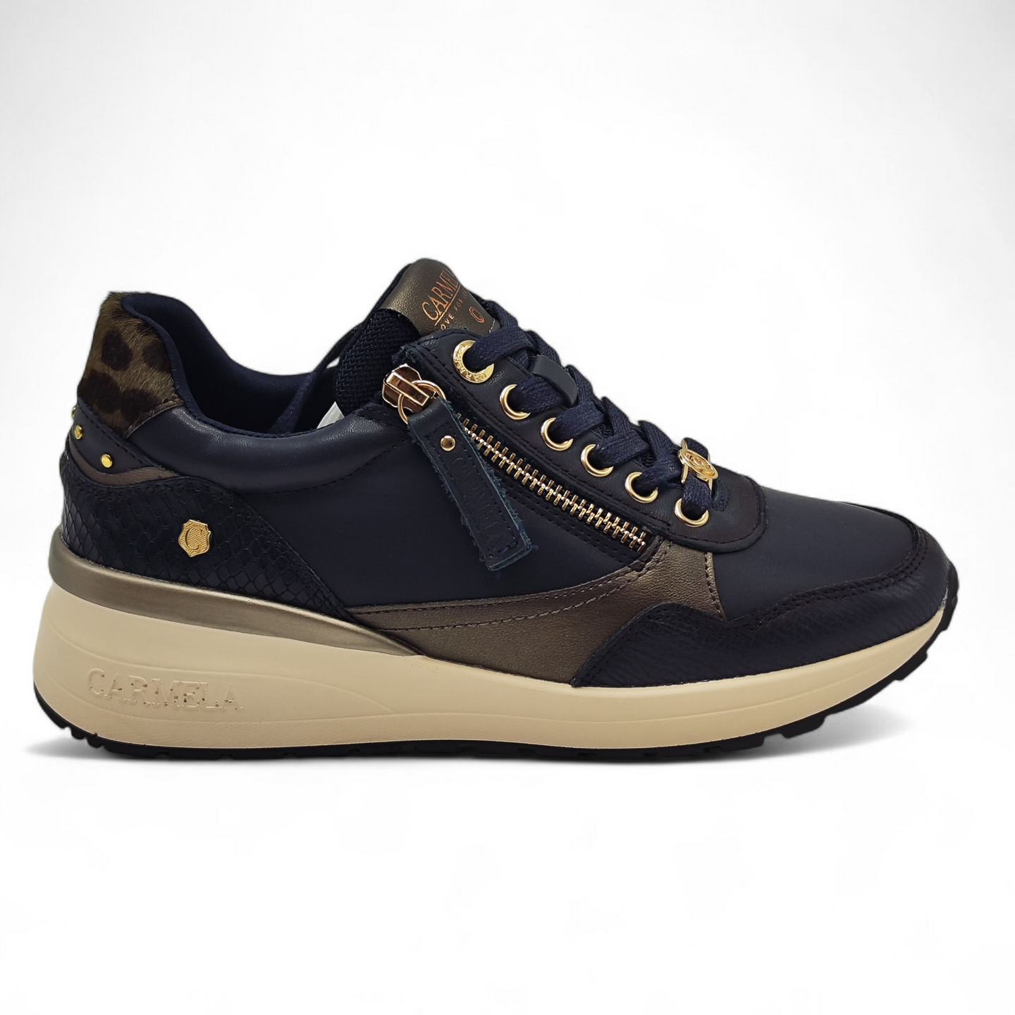Zapatilla piel Carmela 162442 Marino