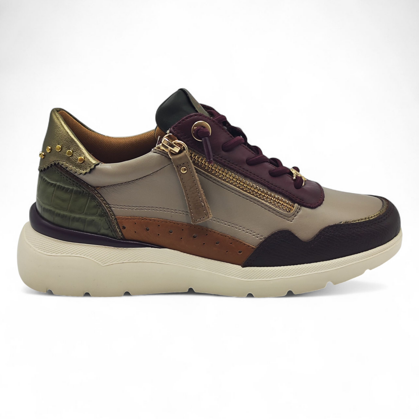 Zapatilla de piel Carmela 162430 combi colores