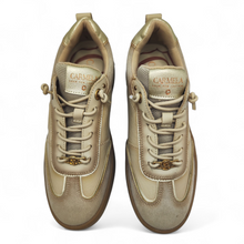 Cargar imagen en el visor de la galería, Zapatilla piel y serraje 162504 Carmela en beige y print

