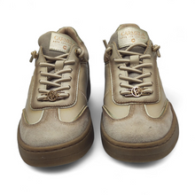 Cargar imagen en el visor de la galería, Zapatilla piel y serraje 162504 Carmela en beige y print

