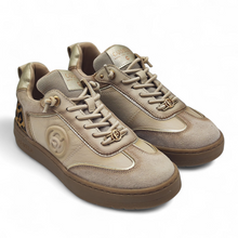 Cargar imagen en el visor de la galería, Zapatilla piel y serraje 162504 Carmela en beige y print
