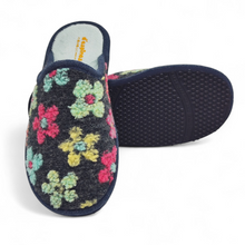 Cargar imagen en el visor de la galería, Zapatilla de Casa D'ESPINOSA 4005 Flores Marino

