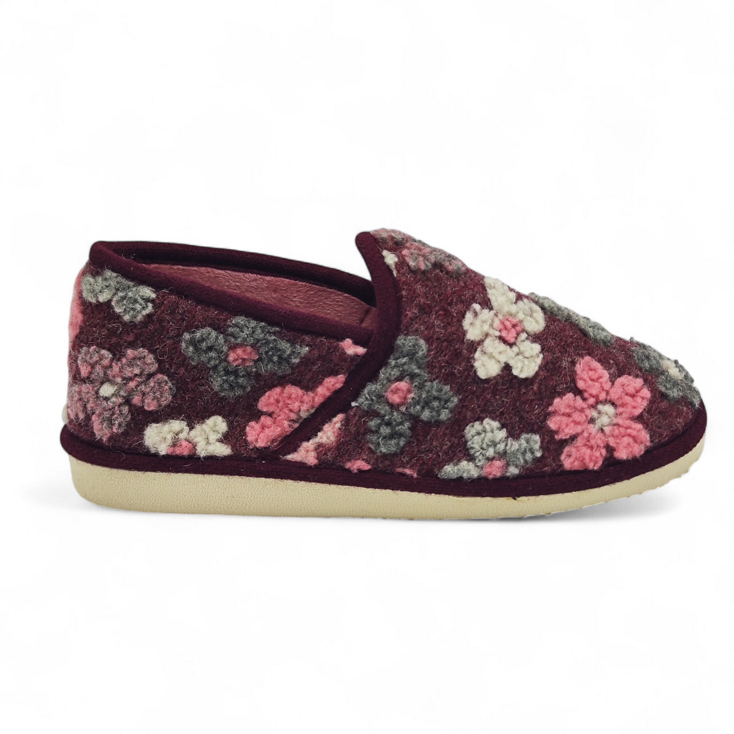 Zapatilla de Casa D´ESPINOSA 4045 Flores Burdeos