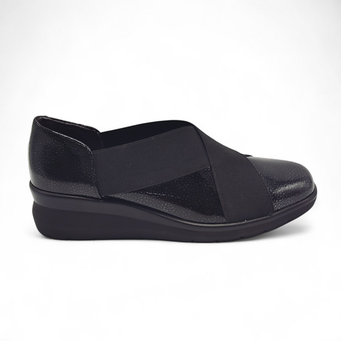 Zapato de piel con elásticos PITILLOS 10733 negro