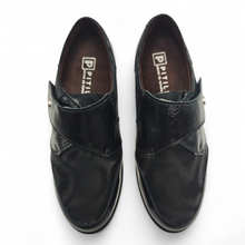 Cargar imagen en el visor de la galería, Zapato con velcro de piel y licra PITILLOS 10721 negro

