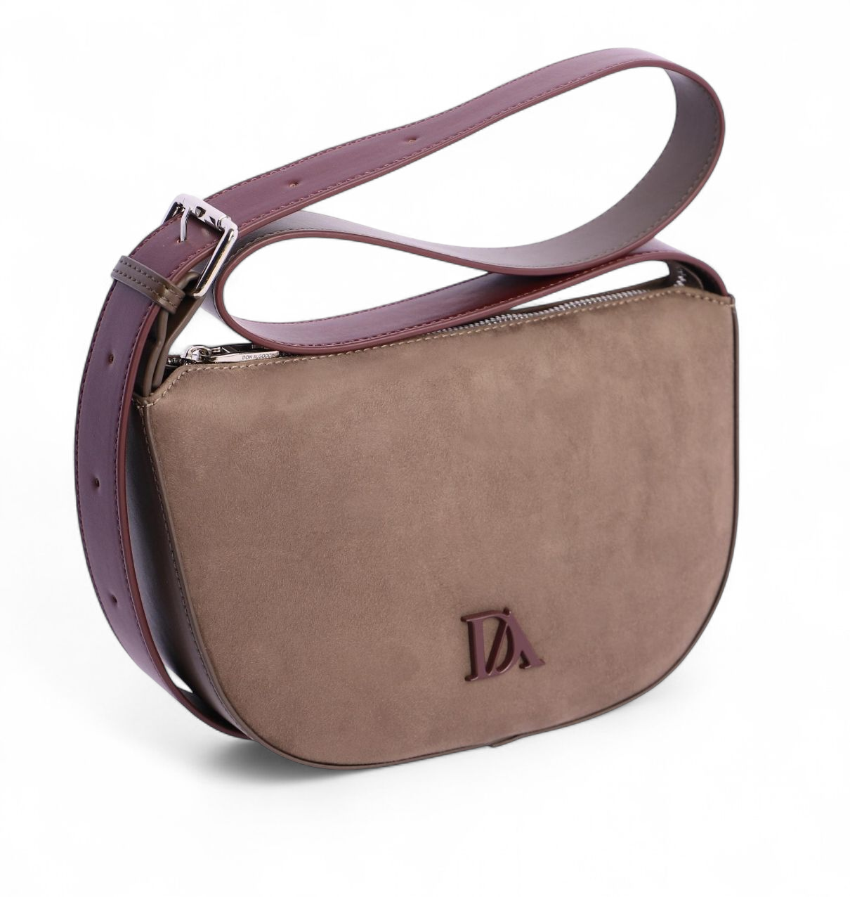 Bolso de hombro/bandolera DON ALGODÓN ORI78370 Gris/Burdeos