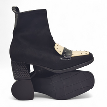 Cargar imagen en el visor de la galería, Botín Licra y Tacón D´CHICAS 4740 Negro/Beige
