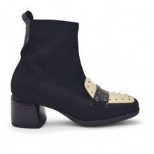 Cargar imagen en el visor de la galería, Botín Licra y Tacón D´CHICAS 4740 Negro/Beige
