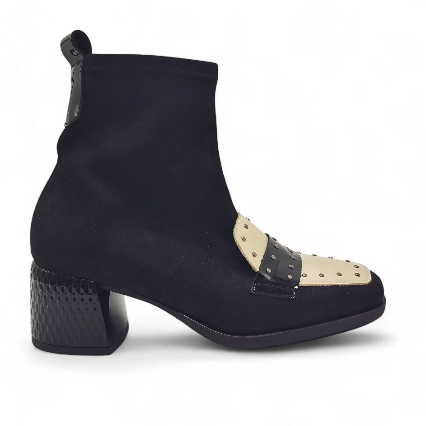 Botín Licra y Tacón D´CHICAS 4740 Negro/Beige