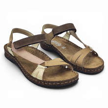 Cargar imagen en el visor de la galería, Sandalia deportiva de Piel Walk &amp; Fly 3861 46200 Oro
