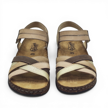 Cargar imagen en el visor de la galería, Sandalia de Piel Multitiras Walk &amp; Fly 3861 43170 Combi Taupe
