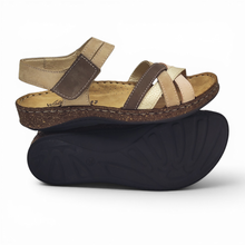 Cargar imagen en el visor de la galería, Sandalia de Piel Multitiras Walk &amp; Fly 3861 43170 Combi Taupe
