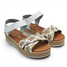 Cargar imagen en el visor de la galería, Sandalia de Piel y Esparto OH MY SANDALS 6014 Blanco/Natural
