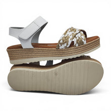 Cargar imagen en el visor de la galería, Sandalia de Piel y Esparto OH MY SANDALS 6014 Blanco/Natural
