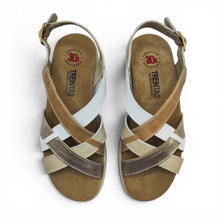 Cargar imagen en el visor de la galería, Sandalia Multitiras de Piel TREINTA´S 4535 Combi Camel
