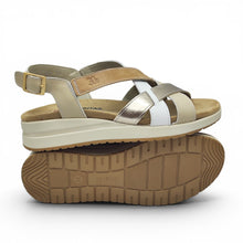 Cargar imagen en el visor de la galería, Sandalia Multitiras de Piel TREINTA´S 4535 Combi Camel
