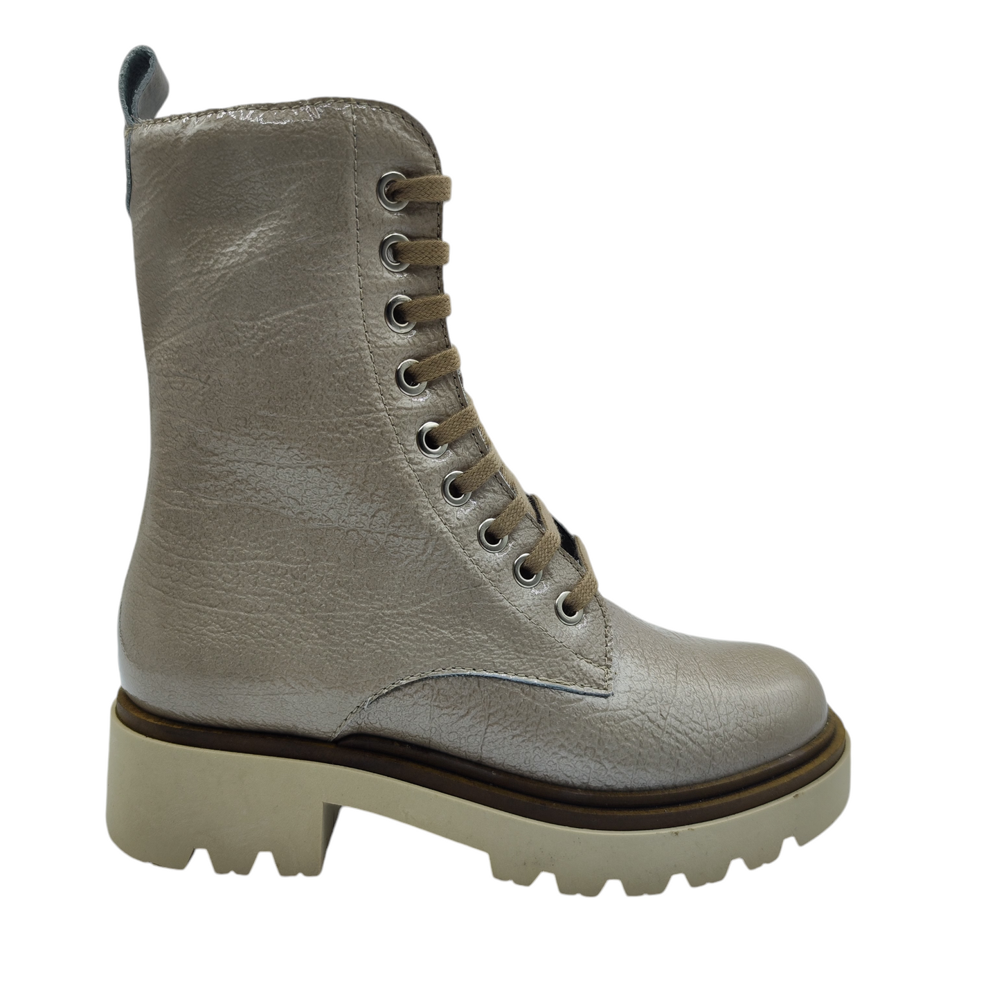 Bota Piel Charol Militar Pitillos 10108 Piedra